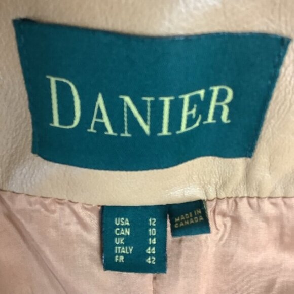DANIER LEATHER MIDI LENGTH TAN COAT 12 - Picture 11 of 13